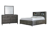 J&M Furniture - Ashley Furniture - Caitbrook King Storage Bed, Dresser and Mirror - King Storage Bed, Dresser and Mirror - B476B28